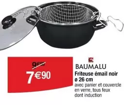 Baumalu - Friteuse Émail Noir O 26 Cm