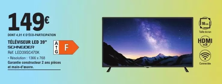 Schneider - Téléviseur Led 39"