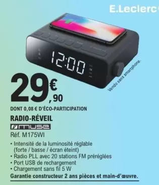 Muse - Radio-reveil offre à 29,9€ sur E.Leclerc