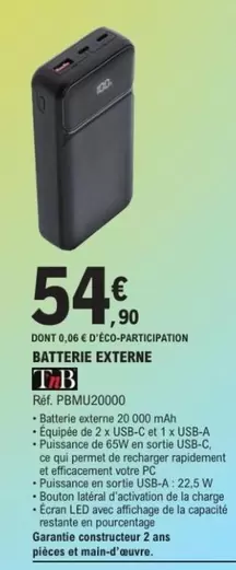 Écran - TMB - Batterie Externe