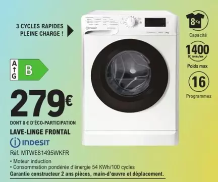 Indesit - Lave-linge Frontal