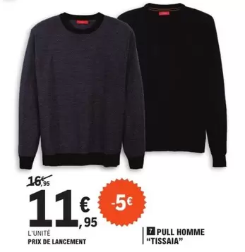 Tissaia - Pull Homme offre à 11,95€ sur E.Leclerc