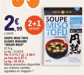 Soupe Miso Tofu Algues Wakame Hikari Miso - Dégustez la saveur authentique avec une promotion spéciale!