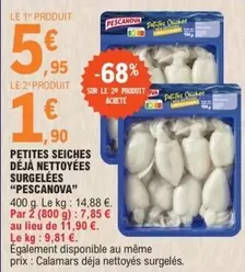 Pescanova - Petites Seiches Déjà Nettoyées Surgelées : Prêtes à cuisiner, pratiques et savoureuses !