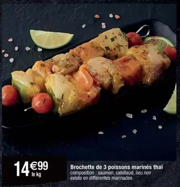 Brochette De 3 Poissons Marinés Thaï