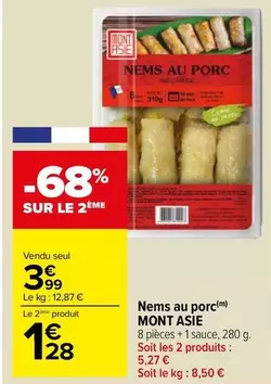 Mont Asia - Nems Au Porc offre à 3,99€ sur Carrefour Market