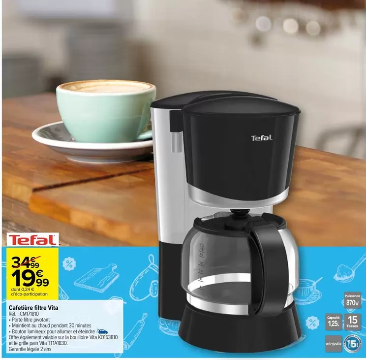 Tefal - Cafetière Filtre Vila