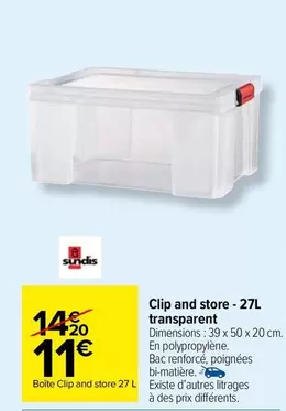 Sundis - Clip And Store - 27l Transparent