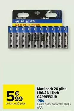 Carrefour - Maxi Pack 20 Piles Lr6/aa I-tech