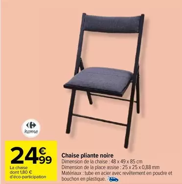 Chaise pliante noire