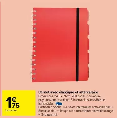 Carnet Avec Élastique Et Intercataire