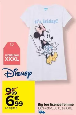 Disney - Big Tee Licence Femme