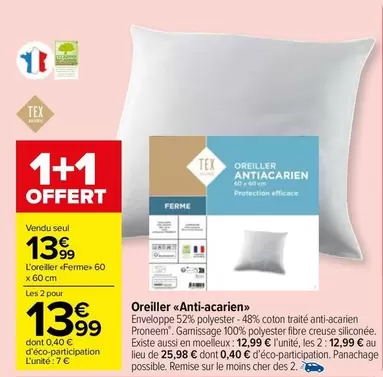 Tex - Oreiller Anti-acarien