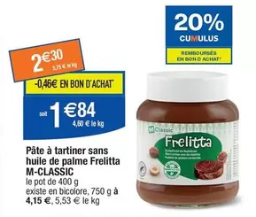 M Classic - Pâte À Tartiner Frelitta Sans Huile De Palme