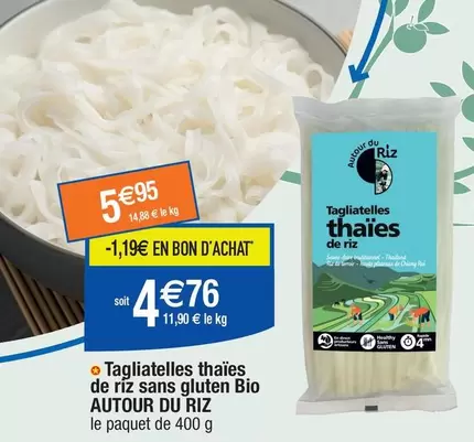 Tagliatelles Thaïes de Riz Bio - Sans Gluten, Savourez la qualité d'Autour Du Riz