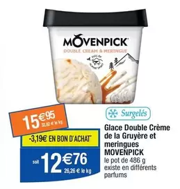 Movenpick - Glace Double Crème De La Gruyère et Meringues : Délice crémeux avec meringues croustillantes