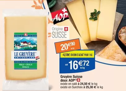 Gruyère Suisse Doux AOP 