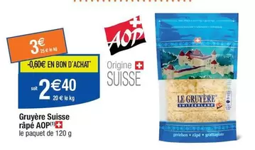 Gruyère Suisse Râpé AOP 