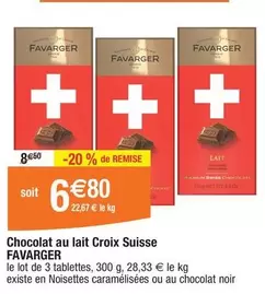 Favarger - Chocolat Au Lait Croix Suisse