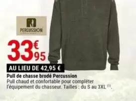 Percussion - Pull De Chasse Brodé