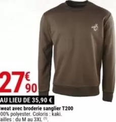 Sweat Avec Broderie Sanglier T200