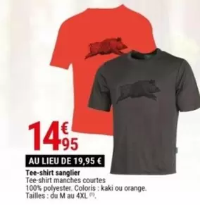 Orange - Tee-shirt Sanglier