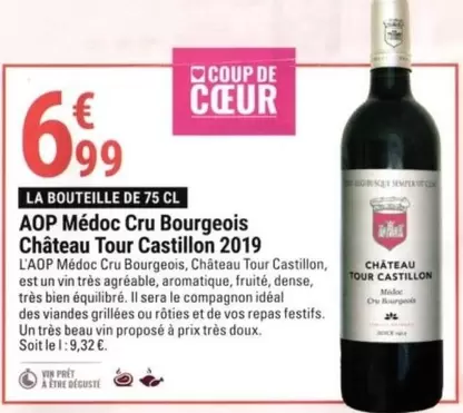 Bourgeois Château Castillon 2019 - AOP Médoc Cru - Un vin d'exception à découvrir