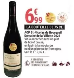 Domaine De La Villatte - AOP St-Nicolas De Bourgueil : Vin Rouge Authentique avec Promotion Spéciale