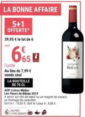 Canard - Les Fleurs De Bibbian 2019 - Aop Listra Medoc : Vin Rouge Élevé en Fût de Chêne, Parfait Pour Vos Repas Festifs