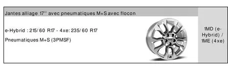 Jantes Alliage 17" Avec Pneumatiques M+S Avec: Flocon offre sur Jeep