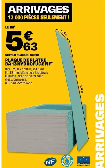 Dim - NF - Plaque De Plafre Ba 13 Hydrofuge