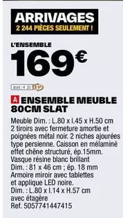 Dim - Ensemble Meuble 80cm Slat