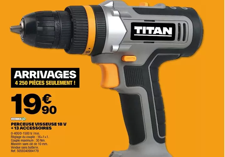 Titan - Perbus Visseuse 18 V + 13 Accessoires