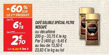 Nescafé - Café Soluble Spécial Filtre offre à 6,75€ sur Netto