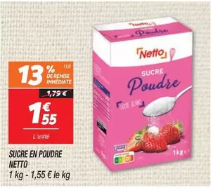 Netto - Sucre En Poudre offre à 1,55€ sur Netto