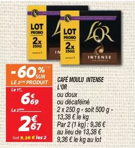 Promo - L'Or - Café Moulu Intense