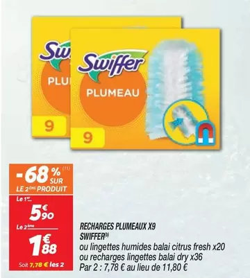 Swiffer - Recharges Plumeaux X9 offre à 1,88€ sur Netto