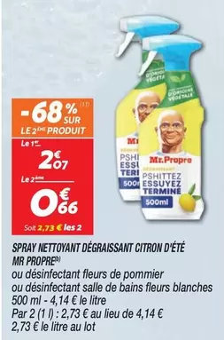 Mr Propre - Spray Nettoyant Dégraissant Citron D'été : Efficacité et fraîcheur pour un nettoyage éclatant !