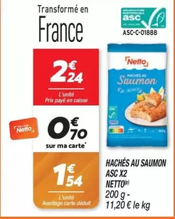 Netto - Hachés Au Saumon Asc X2 offre à 2,24€ sur Netto