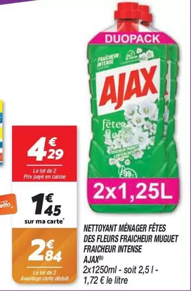 Ajax Nettoyant Ménager Fêtes des Fleurs - Fraîcheur Muguet, Promo Fraîcheur Intense