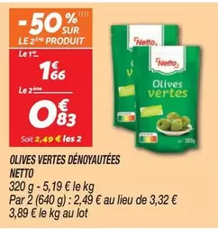 Netto - Olives Vertes Dénoyautées