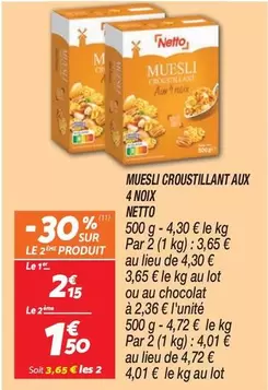 Netto - Muesli Croustillant Aux 4 Noix