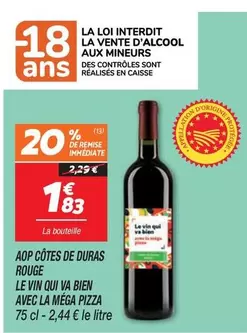 AOP Côtes de Duras Rouge : Le Vin Idéal pour Accompagner la Méga Pizza