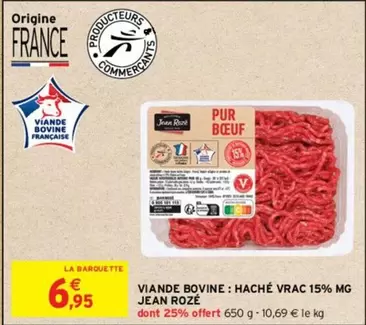 Jean Rozé - Viande Bovine: Haché Vrac 15% Mg