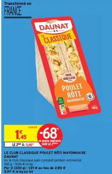 daunat - le cluur classique poulet rôti