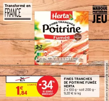 Herta - Fines Tranches De Poitrine Fumée