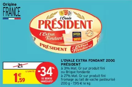 Président - L'ovale Extra Fondant 200g