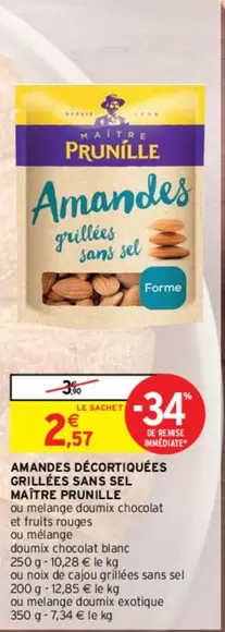 Maitre Pronile - Amandes Décortiquées Grillées Sans Sel : Snack Sain et Savoureux