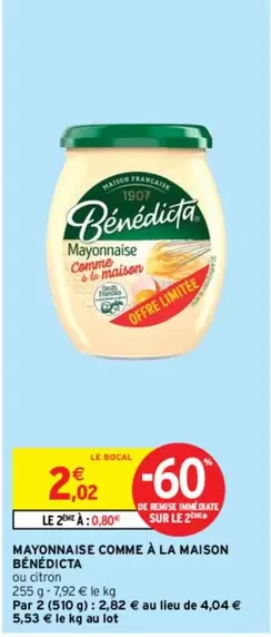 bénédicta - mayonnaise comme à la maison