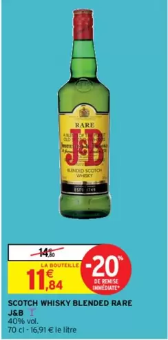 j&b - scotch whisky blended rare